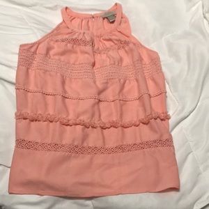 LOFT peach high neck tank blouse